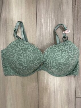 NWT VICTORIA'S SECRET Sexy Tee Sophia Lace Push-Up Bra Size 38D Beautiful Green